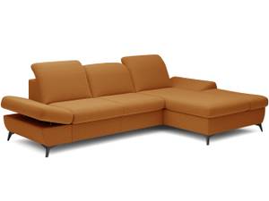 Ecksofa HANNOVER Orange - Bettkasten rechts - Mit Bettkasten