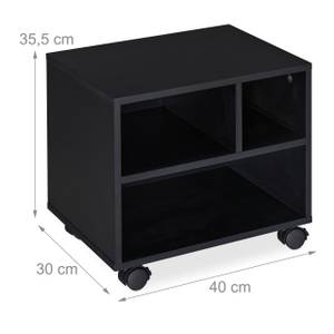 Caisson de bureau avec 3 compartiments Noir - Bois manufacturé - Matière plastique - 40 x 36 x 30 cm