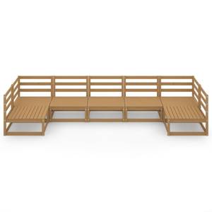 Garten-Lounge-Set (7-teilig) 3009749-1 Braun - Massivholz - Holzart/Dekor - 70 x 67 x 70 cm