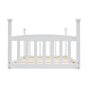 Etagenbett Kinderbett Jupitur Ⅲ Braun - Weiß - Holzwerkstoff - Metall - Massivholz - Holzart/Dekor - 96 x 133 x 208 cm