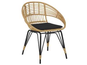 Bistro Set PELLARO 3-tlg Beige - Schwarz - Blau - Polyrattan - 65 x 80 x 52 cm