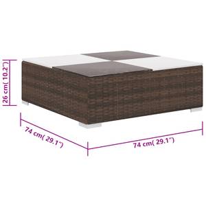 Gartenmöbel Set 296252 (8-teilig) Braun - Polyrattan - 74 x 26 x 74 cm