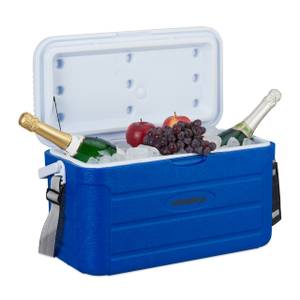 Kühlbox 20 l mit Tragegurt Blau - Weiß - Kunststoff - 53 x 29 x 27 cm