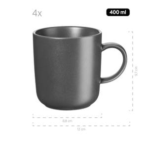 Kaffeebecher Vada (4er Set) Grau