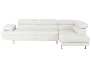 Ecksofa NORREA Silber - Weiß - 261 x 72 x 193 cm