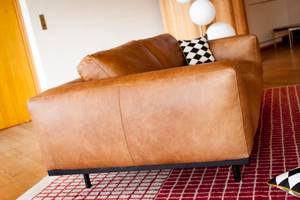 2-Sitzer Sofa Almond Braun - Echtleder - 73 x 106 x 180 cm