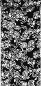 papier peint fleurs et paisleys 6960 Noir