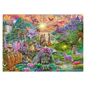 Puzzle Land des verzauberten Drachen Papier - 28 x 6 x 38 cm