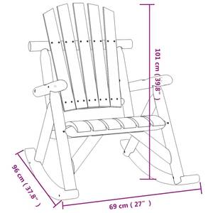 Garten Schaukelstuhl 3028556-4 Braun - Massivholz - Holzart/Dekor - 96 x 101 x 69 cm