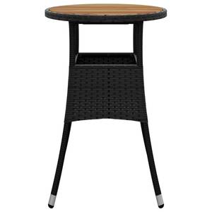 Table de jardin Noir - Bois massif - Bois/Imitation - 60 x 75 x 60 cm