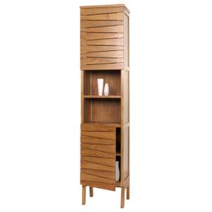 Teak-Hochschrank M73 Braun - Holzart/Dekor - Holz teilmassiv - 40 x 181 x 41 cm