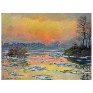 Wandbild Sonnenuntergang über der Seine Textil - 2 x 60 x 80 cm