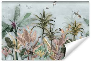 Papier Peint PLANTES Oiseaux Papillons 180 x 120 x 120 cm