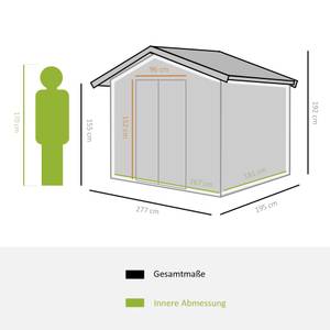 Gerätehaus 845-031CG Glas Schwarz - 195 x 192 x 277 cm