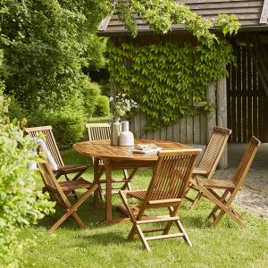 Gartenlounge BALI ( Set 7 ) Braun - Massivholz - 120 x 75 x 120 cm