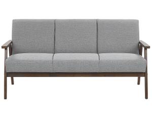 3-Sitzer Sofa ASNES Grau - Hellgrau - Eiche Dunkel