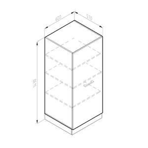 Armoire de four R-Line Gris - Blanc - Bois manufacturé - 60 x 143 x 57 cm