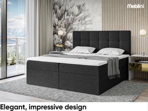 Boxspringbett Lebron Schwarz - Breite: 160 cm - H3