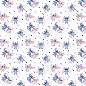 Bettwäsche Lilo & Stitch Flanell 2-tlg. Blau - Pink - Weiß - Textil - 135 x 200 x 1 cm