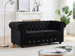 Sofa CHESTERFIELD Schwarz - Tiefe: 168 cm