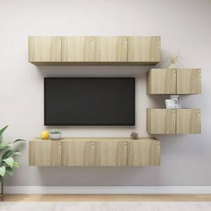 TV-Schrank 6er Set D194 Braun - Holzwerkstoff - 30 x 30 x 80 cm