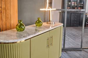 KAWOLA Sideboard MARIA Marmorplatte Gold - Grün