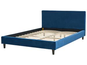 Lit double FITOU Bleu - Bleu foncé - Chêne foncé - Largeur : 150 cm