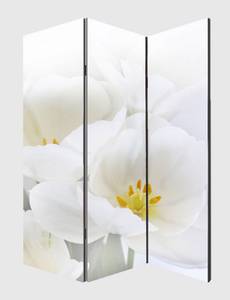 Paravent-photo M68 Rose foncé - Blanc - En partie en bois massif - 120 x 180 x 2 cm