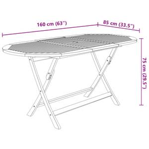 Garten-Essgruppe (9-teilig) 3006399-2 Braun - Massivholz - Holzart/Dekor - 85 x 74 x 160 cm