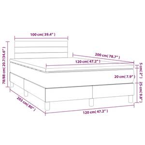 Boxspringbett 3017268-11 Dunkelgrau - 120 x 203 cm