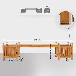 Gartenbank Boston Holzwerkstoff - 210 x 50 x 45 cm