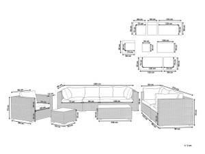 Sitzgruppe MAESTRO 8-tlg Braun - Weiß - Polyrattan - 282 x 70 x 90 cm