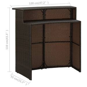 Garten-Bar Set (3-teilig) 3008870 Braun - Kunststoff - Polyrattan - 55 x 110 x 120 cm