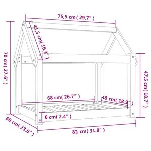 Hundebett 3016322-1 Grau - 81 x 60 cm