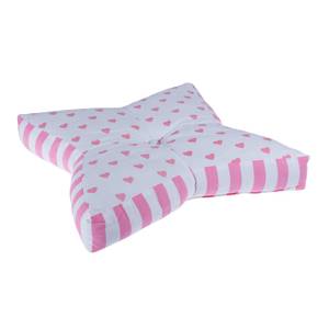 Kinder Bodenkissen Herzen Pink - Textil - 48 x 7 x 70 cm