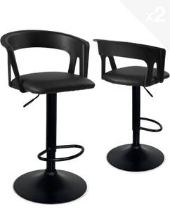 Tabouret de bar AYO (lot de 2) Noir