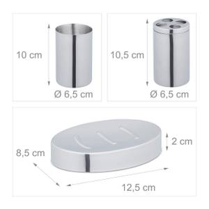 Accessoires salle de bain lot de 5 Argenté - Métal - Matière plastique - 10 x 39 x 10 cm