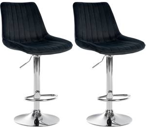 Tabouret de bar Toni Lot de 2 Noir