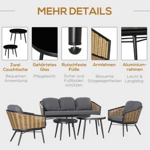 Gartenmöbel-Set (5-tlg.) 860-235 Braun - Polyrattan - 77 x 77 x 187 cm