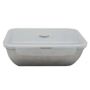 Set de 3 Lunch box Gris - Métal - 13 x 7 x 20 cm