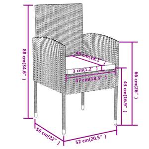 Ensemble de salle à manger de jardin Anthracite