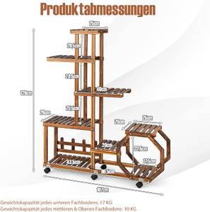 Pflanzenregal Blumenregal Braun - Holzwerkstoff - 29 x 126 x 107 cm