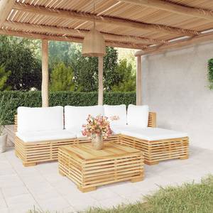 Salon de jardin 3028565-7 (lot de 5) Marron - Blanc crème - Blanc