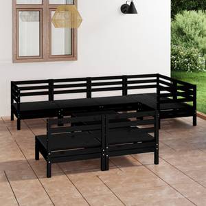 Garten-Lounge-Set Schwarz - Massivholz - Holzart/Dekor - 64 x 29 x 64 cm