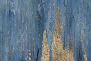 Bild handgemalt Under Cover of Night Blau - Massivholz - Textil - 60 x 60 x 4 cm