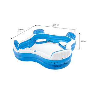 Piscine rectangulaire 229x229x66cm bleue Matière plastique - 229 x 66 x 229 cm