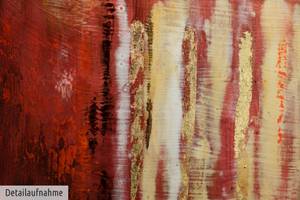 Tableau peint Virtuosité vagabonde Marron - Rouge - Bois massif - Textile - 150 x 50 x 4 cm
