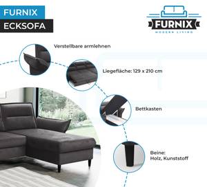 Ecksofa Mindi Dunkelgrau