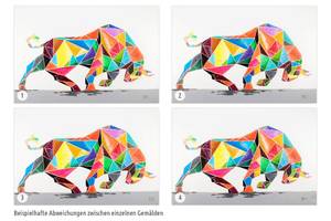 Acrylbild handgemalt Geometric Strength Massivholz - Textil - 120 x 80 x 4 cm