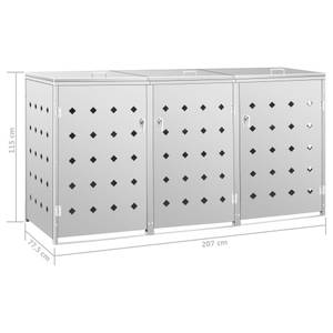 Mülltonnenbox 3000237 Silber - Metall - 78 x 115 x 207 cm